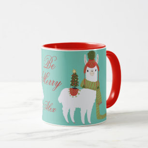 Taza Personalizado de la llama del navidad