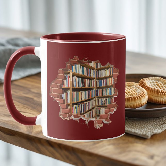 Taza Personalizado de lectura de librería de libros de  (Subido por el creador)