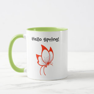 Taza Personalizado de mariposa naranja, arte natural de