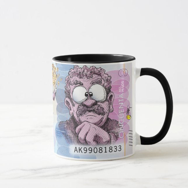Taza Personalizado de moneda colombiana Café Mug 50.000 (Derecha)