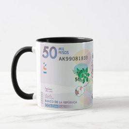 Taza Personalizado de moneda colombiana Café Mug 50.000