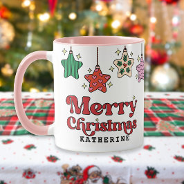 Taza Personalizado de Ornamentos de Estrella Retro de F