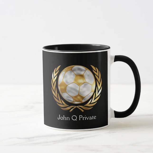 Taza Personalizado de oro y plata de fútbol (Derecha)