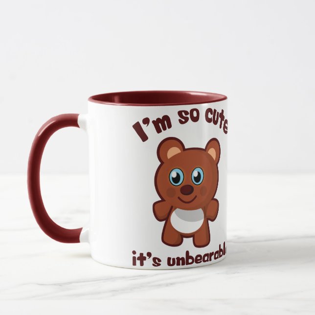 Taza Personalizado de oso lindo - soy muy lindo, es ins (Izquierda)