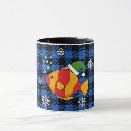 Taza Personalizado de peces tropicales de Navidad en pa