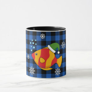 Taza Personalizado de peces tropicales de Navidad en pa
