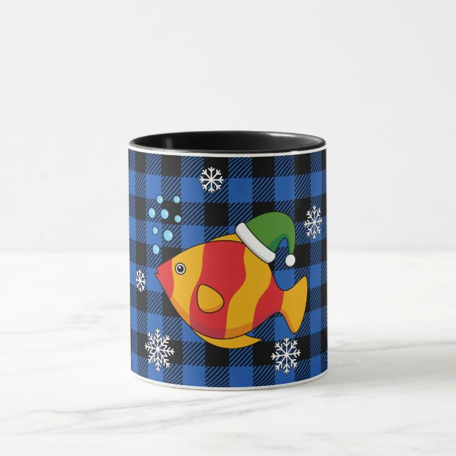 Taza Personalizado de peces tropicales de Navidad en pa (Centro)