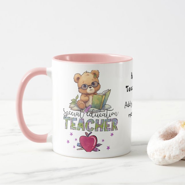 Taza Personalizado de profesores especiales (Con donut)
