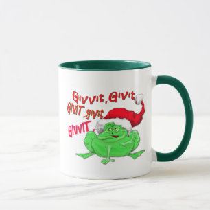 Taza Personalizado de ranas con rana santa hat givit gi