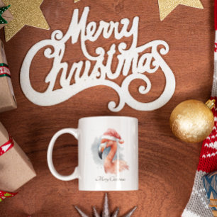 Taza Personalizado de Santa Claus Snowbird Flamingo