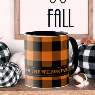 Taza Personalizado de verificación de búfalo negro y na