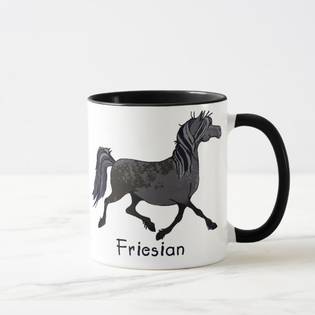 Taza Personalizado del caballo frisón (Derecha)