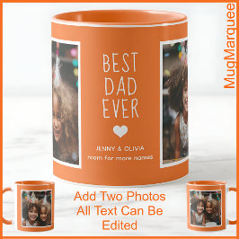 Taza Personalizado del Día del Padre Foto y Naranja de