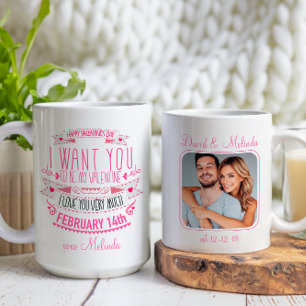 Taza Personalizado del Feliz Aniversario de San Valentí