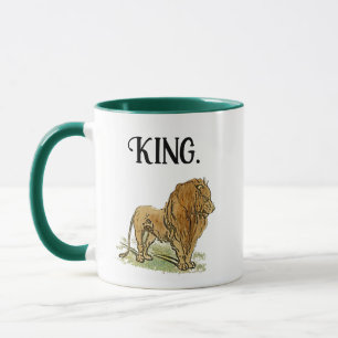Taza Personalizado del León del Rey de la Selva, audaz 