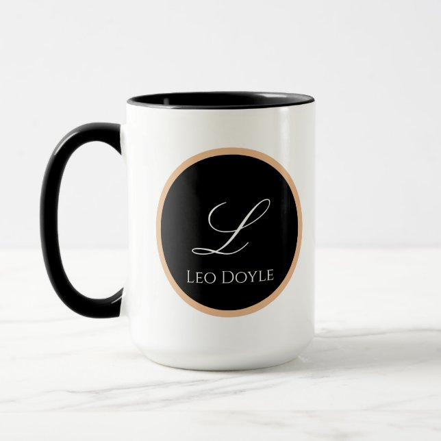 Taza Personalizado del logotipo de nombre inicial perso (Izquierda)