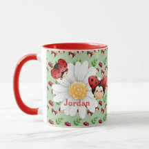 Personalizado del patrón de LadyBug Cute Niños Mug