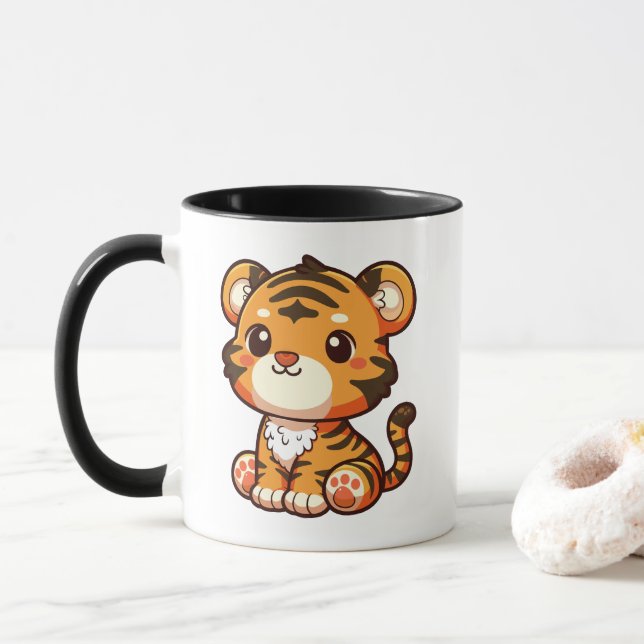 Taza Personalizado del tigre bebé (Con donut)