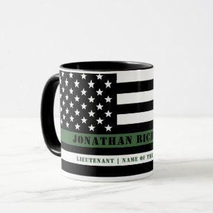 Taza Personalizado delgada línea verde bandera de los E