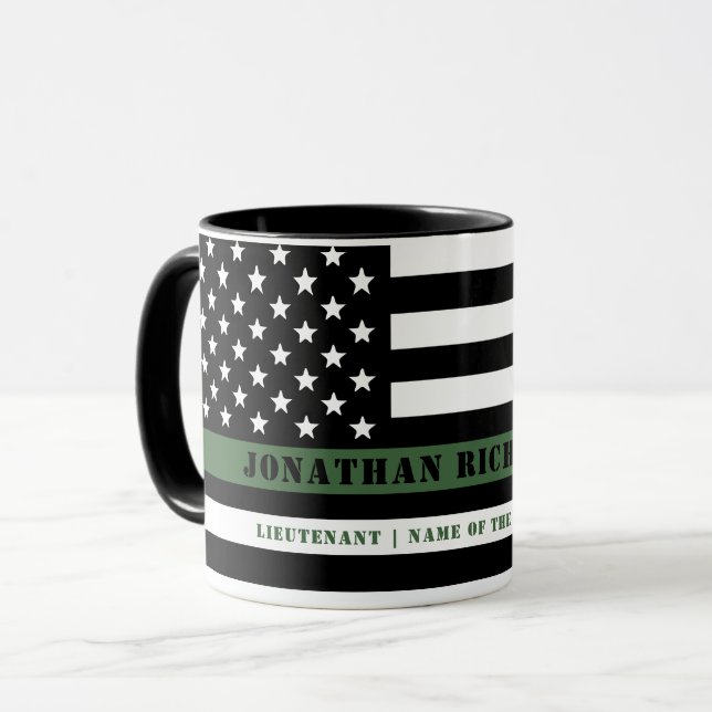 Taza Personalizado delgada línea verde bandera de los E (Anverso izquierdo)