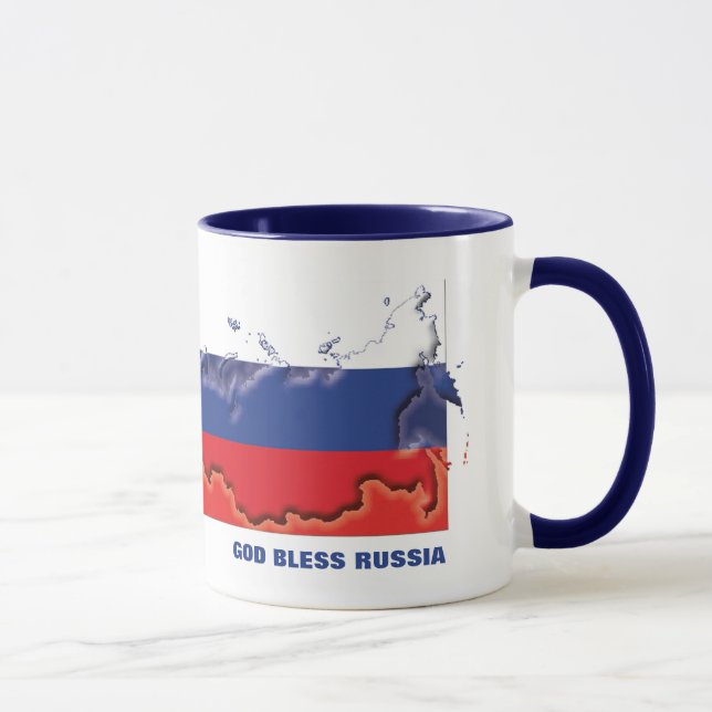 Taza Personalizado DIOS BENDIGO RUSIA Bandera (Derecha)