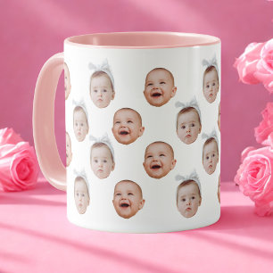 Taza Personalizado divertida cara foto pequeña cara beb