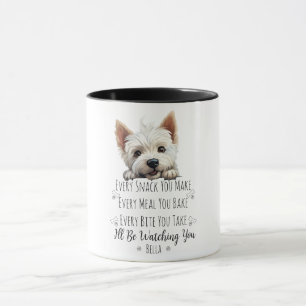Taza Personalizado divertido de Cute Westie Dog