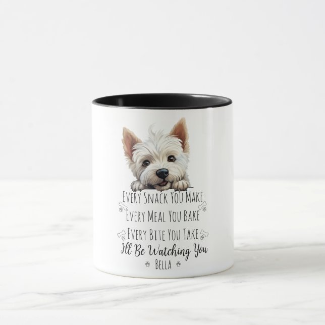 Taza Personalizado divertido de Cute Westie Dog (Centro)