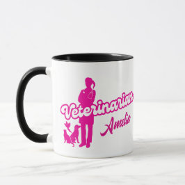 Taza Personalizado Doll Rosa Veterinaria Girly