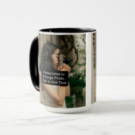 Taza Personalizado Dos fotos trabajo de arte eslogan Co