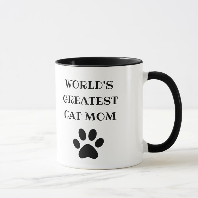 Taza Personalizado el texto más grande de la mamá gata  (Derecha)