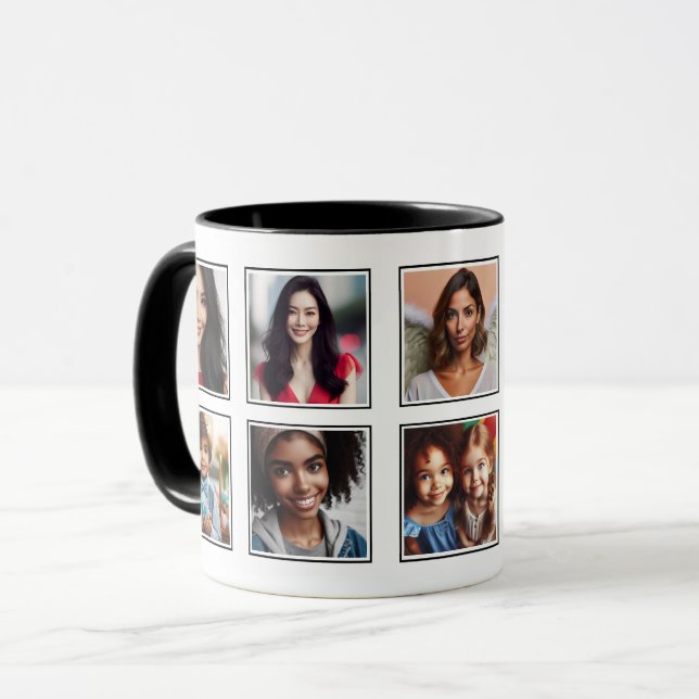 Taza Personalizado Elegante Collage de fotos de amigos  (Anverso izquierdo)