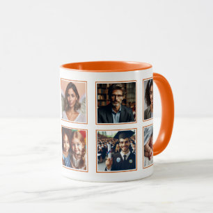 Taza Personalizado Elegante Collage de fotos Naranja 