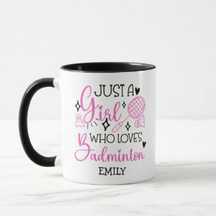 Taza Personalizado Esta Chica Ama Bádminton Rosa Femeni