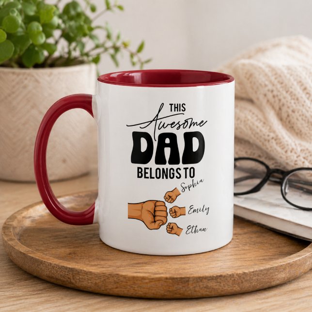 Taza Personalizado Este Papá Increíble Pertenece A | Pe (Personalized This Awesome Dad Belongs To | Custom Mug)