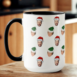 Taza Personalizado Face 2 Fotos Regalo de Navidades de 