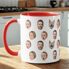 Taza Personalizado Face Photo Family Mug, 4 Fotos Mug