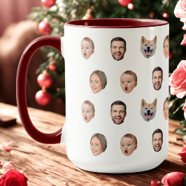 Taza Personalizado Face Photo Family Mug, 4 Fotos Mug