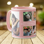 Taza Personalizado Feliz cumpleaños Abuela 6 Collage de<br><div class="desc">Collage único de fotos en color rosa personalizado con 6 fotos de nietos para el cumpleaños de la abuela. Hace un tazón especial de sake para la abuela.</div>