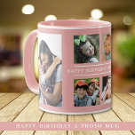 Taza Personalizado Feliz cumpleaños Abuela 6 Collage de<br><div class="desc">Collage único de fotos en color rosa personalizado con 6 fotos de nietos para el cumpleaños de la abuela. Hace un tazón especial de sake para la abuela.</div>