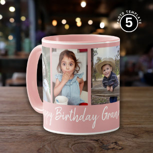 Taza Personalizado Feliz cumpleaños abuela cinco foto r