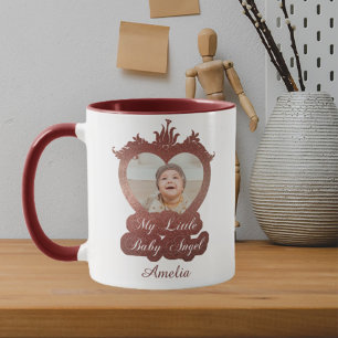 Taza Personalizado Foto del bebé Ángulo pequeño Mug Roj