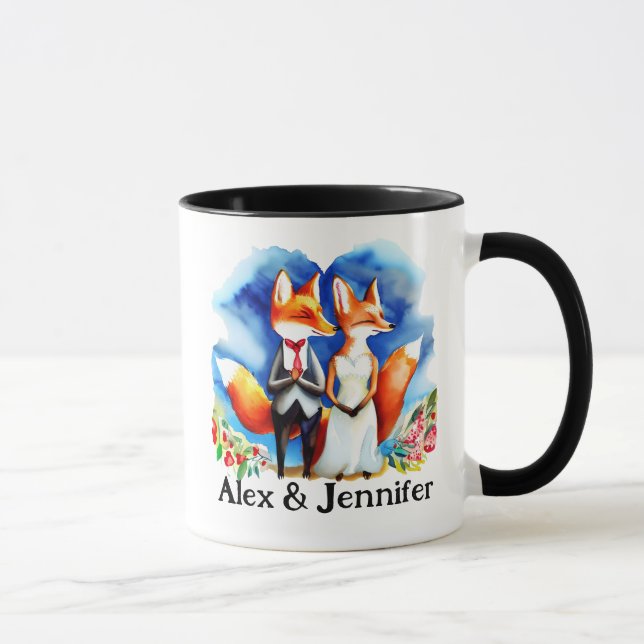 Taza Personalizado Fox Couple Names Personalizado (Derecha)