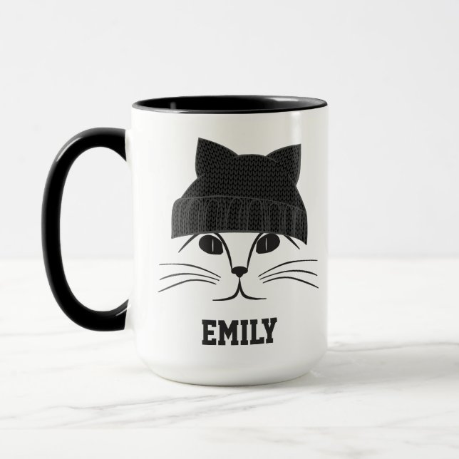 Taza Personalizado Gorra Guay Cat en lana (Izquierda)