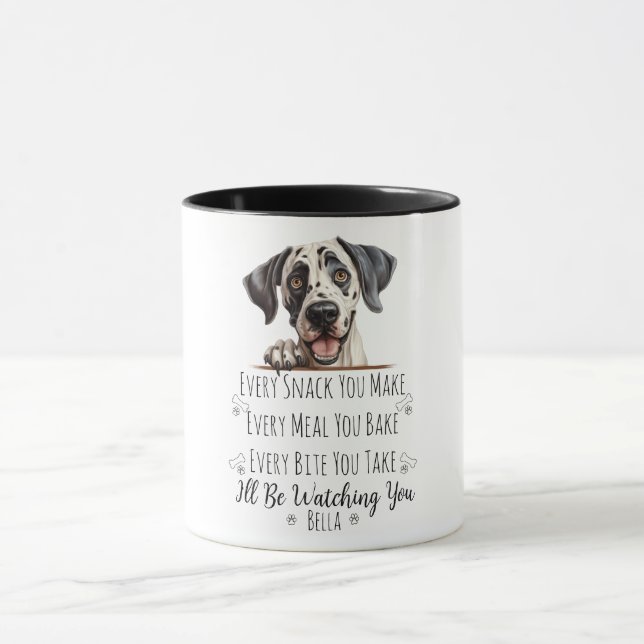 Taza Personalizado gracioso de Cute Great Dane Dog (Centro)