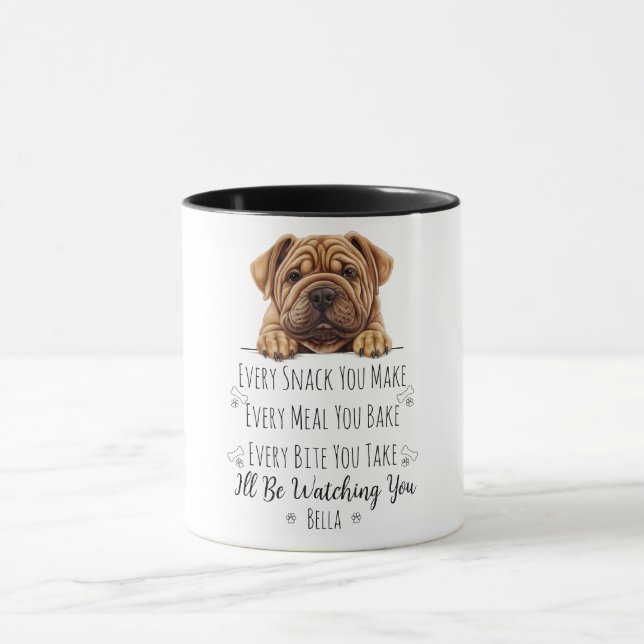 Taza Personalizado gracioso de Perro Char Pei (Centro)