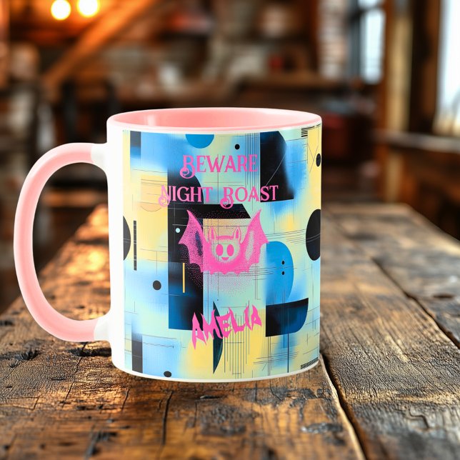 Taza Personalizado Halloween - Noche de Bate Rosado Cal (Subido por el creador)