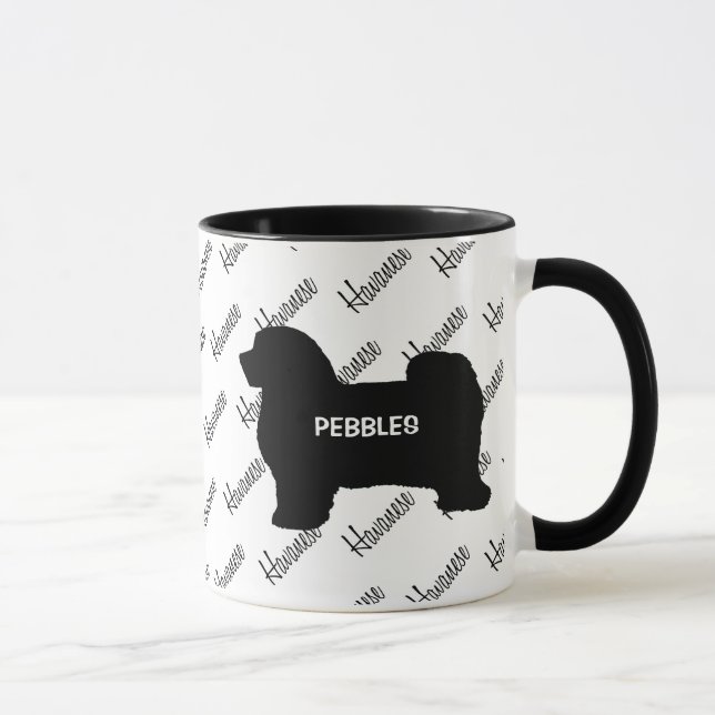Taza PERSONALIZADO Havanese Dog Silhouette (Derecha)