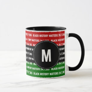 Taza Personalizado HISTORIAL NEGRO Monograma Mug