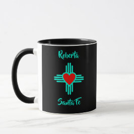 Taza Personalizado Hogar Ciudad y nombre Zia Corazón Té